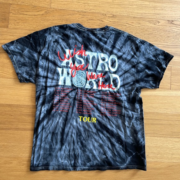 Travis Scott No Bystanders Tee Men's Black Tie Dye Sz XL - Picture 3 of 3